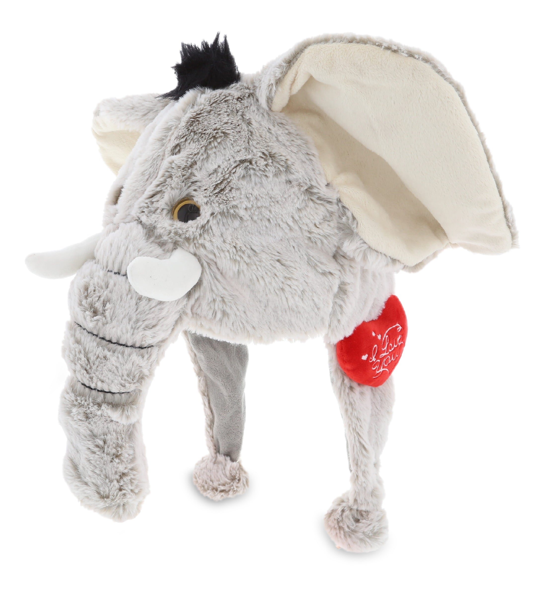 PLUSH I LOVE YOU RED HEART - SUPER SOFT PLUSH HAT - ELEPHANT