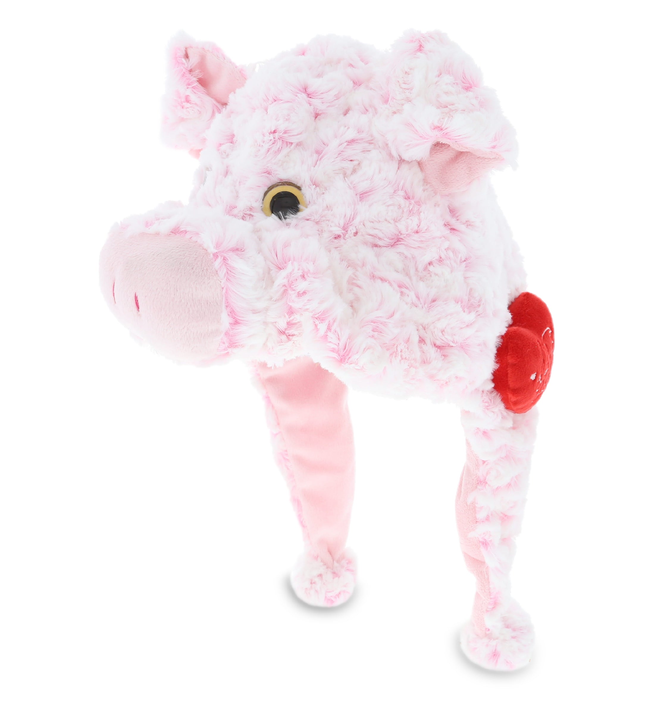 PLUSH I LOVE YOU RED HEART - SUPER SOFT PLUSH HAT - PIG