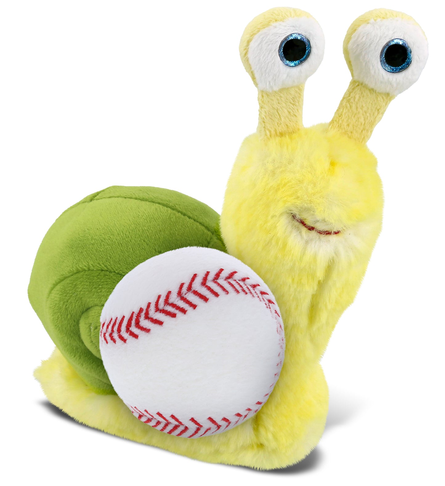 PLUSH BASEBALL - SUPER-SOFT PLUSH - YELLOW SNAIL SMALL 5.5"