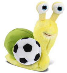 SUPER-SOFT PLUSH - YELLOW SNAIL SMALL 5.5" WITH SOCCER PLUSH
