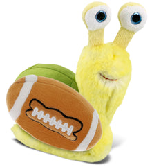 SUPER-SOFT PLUSH - YELLOW SNAIL SMALL 5.5" WITH FOOTBALL PLUSH
