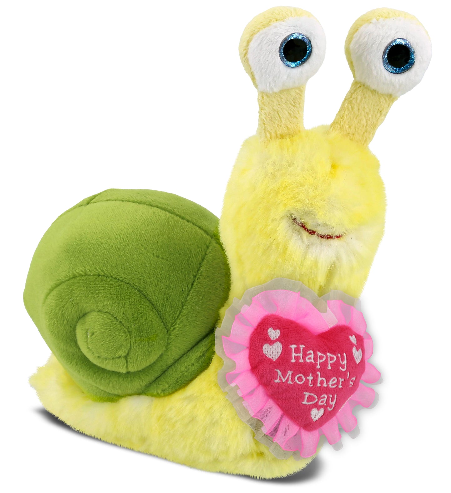 PLUSH MOTHERS DAY HEART - SUPER-SOFT PLUSH - YELLOW SNAIL SMALL 5.5"