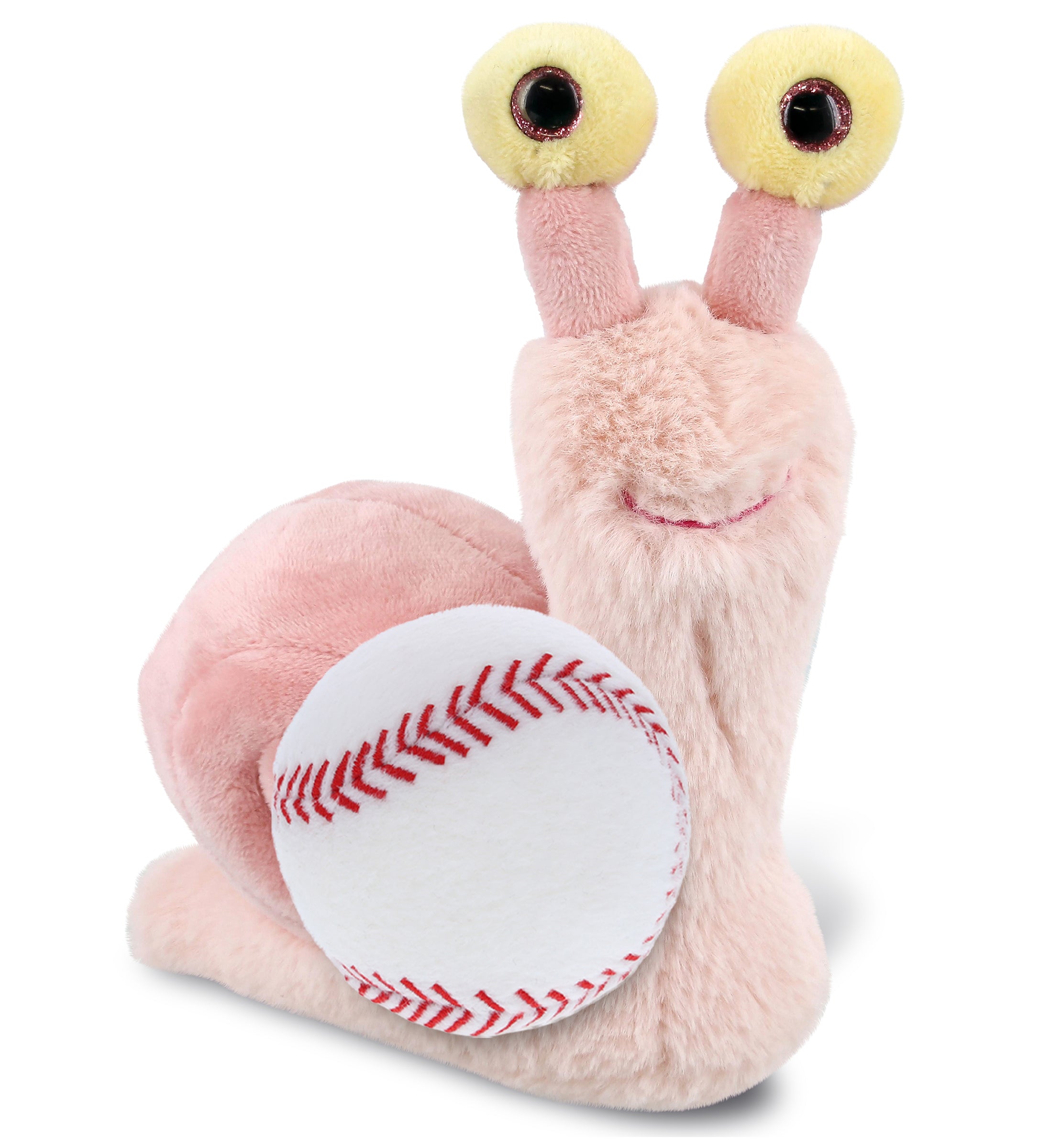 PLUSH BASEBALL - SUPER-SOFT PLUSH - PINK SNAIL SMALL 5.5"