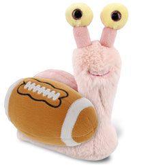 SUPER-SOFT PLUSH - PINK SNAIL SMALL 5.5" WITH FOOTBALL PLUSH