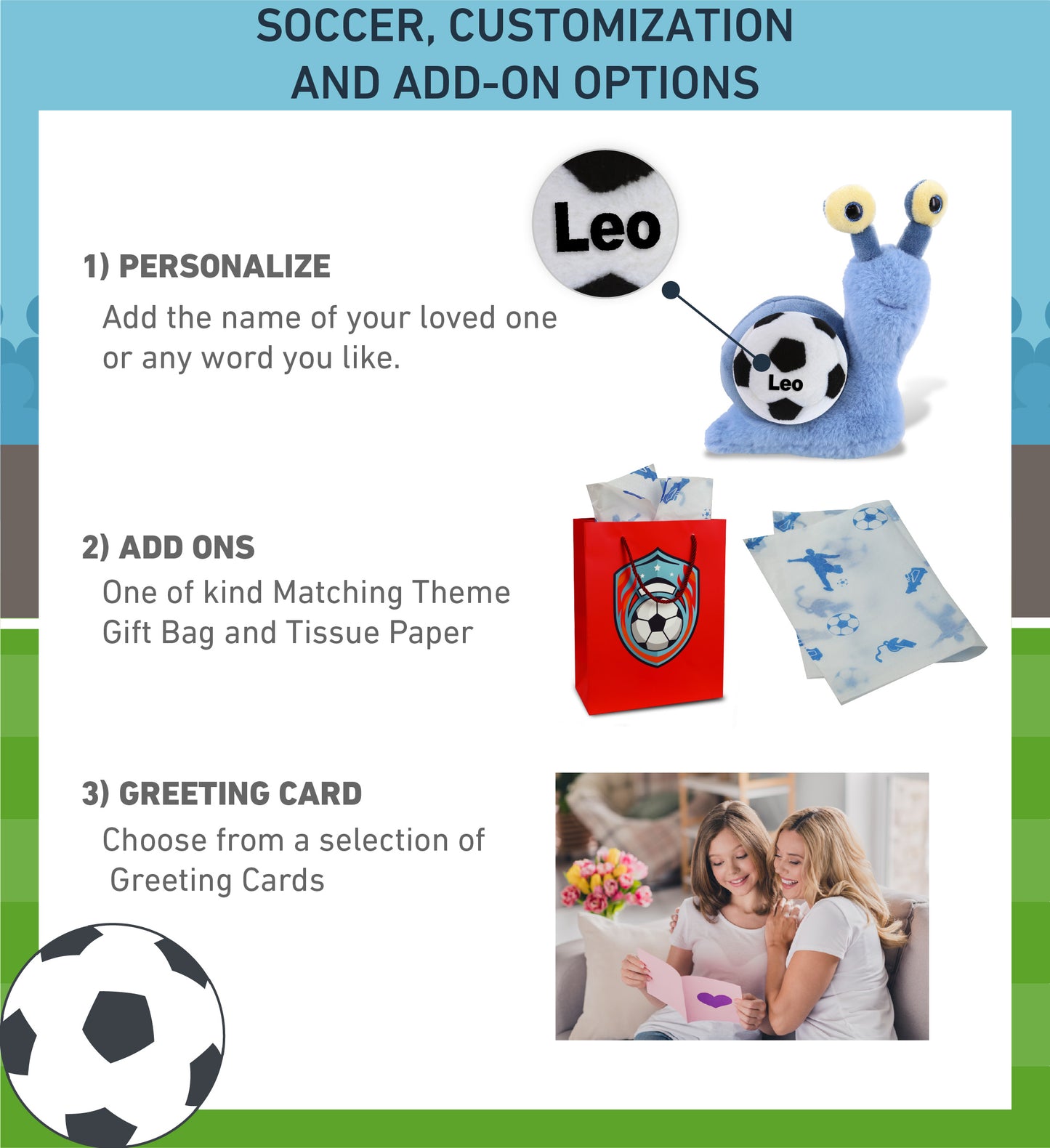 SUPER-SOFT PLUSH - BLUE SNAIL SMALL 5.5" WITH SOCCER PLUSH