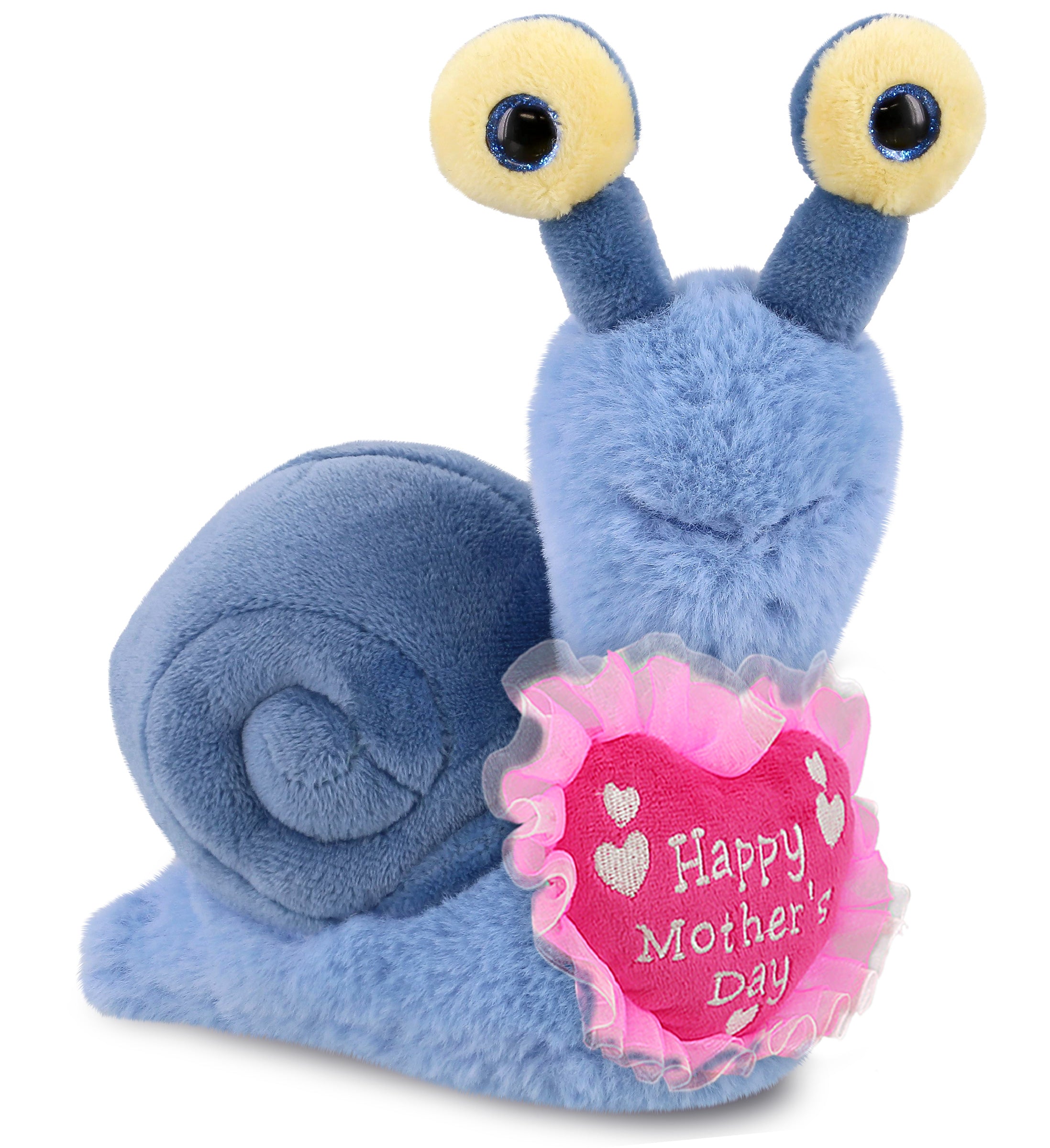 PLUSH MOTHERS DAY HEART - SUPER-SOFT PLUSH - BLUE SNAIL SMALL 5.5"