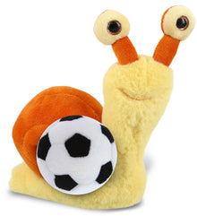 SUPER-SOFT PLUSH - ORANGE SNAIL SMALL 5.5" WITH SOCCER PLUSH