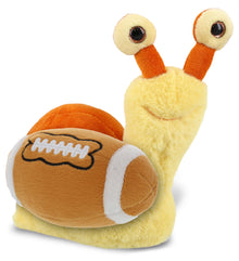 SUPER-SOFT PLUSH - ORANGE SNAIL SMALL 5.5" WITH FOOTBALL PLUSH