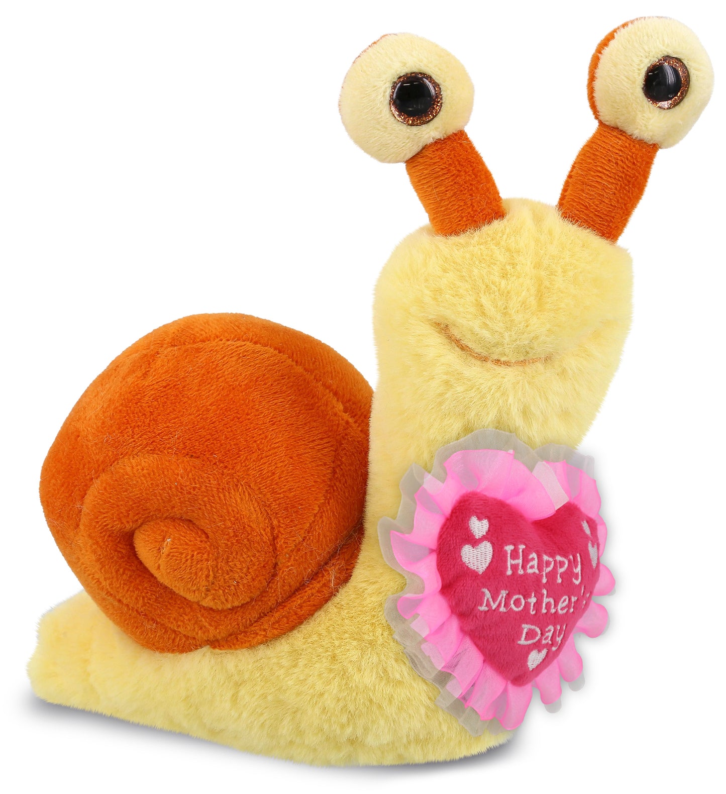 PLUSH MOTHERS DAY HEART - SUPER-SOFT PLUSH - ORANGE SNAIL SMALL 5.5"
