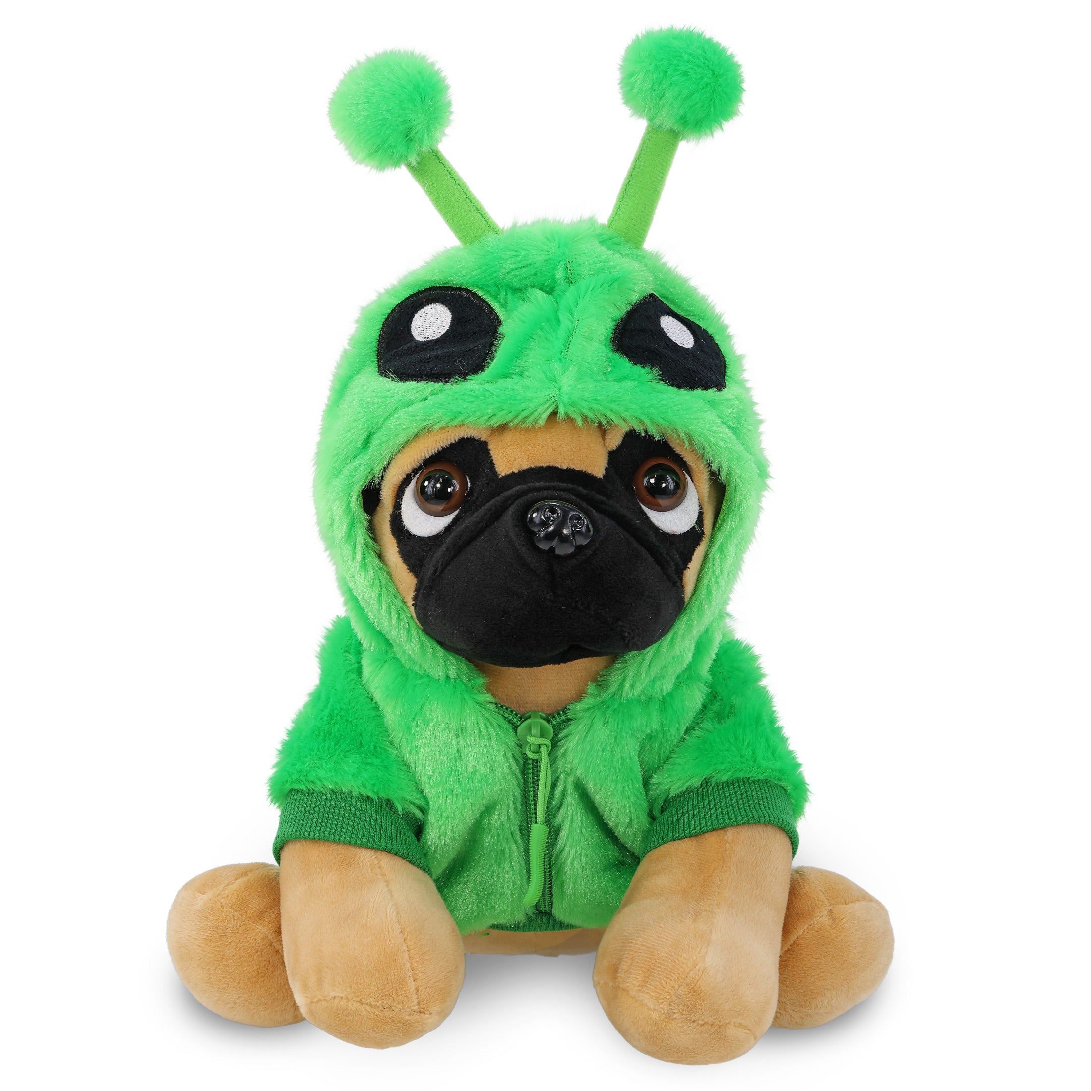 PLUSH - PUG DOG 10" WITH ALIEN SWEATER