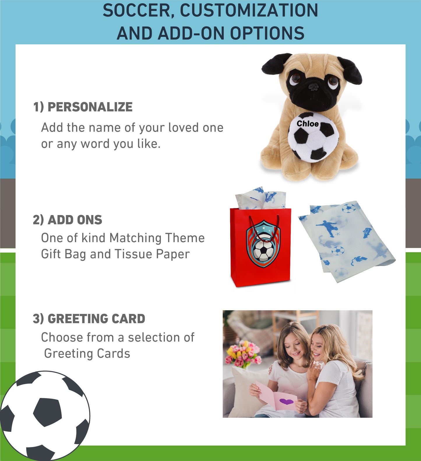 PLUSH SOCCER BALL - PLUSH - PUG DOG 10"