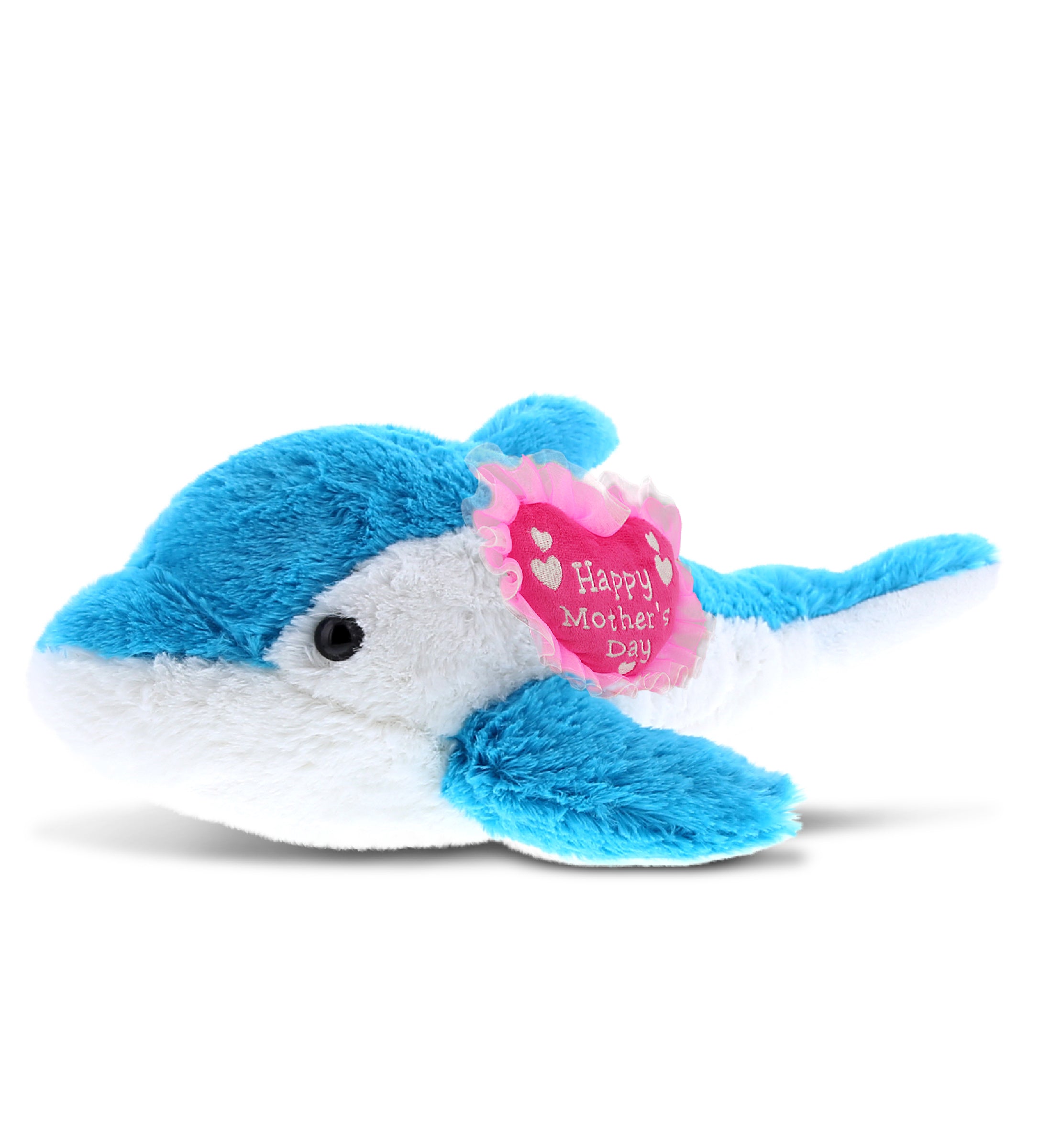 PLUSH MOTHERS DAY HEART - SUPER-SOFT PLUSH - DOLPHIN