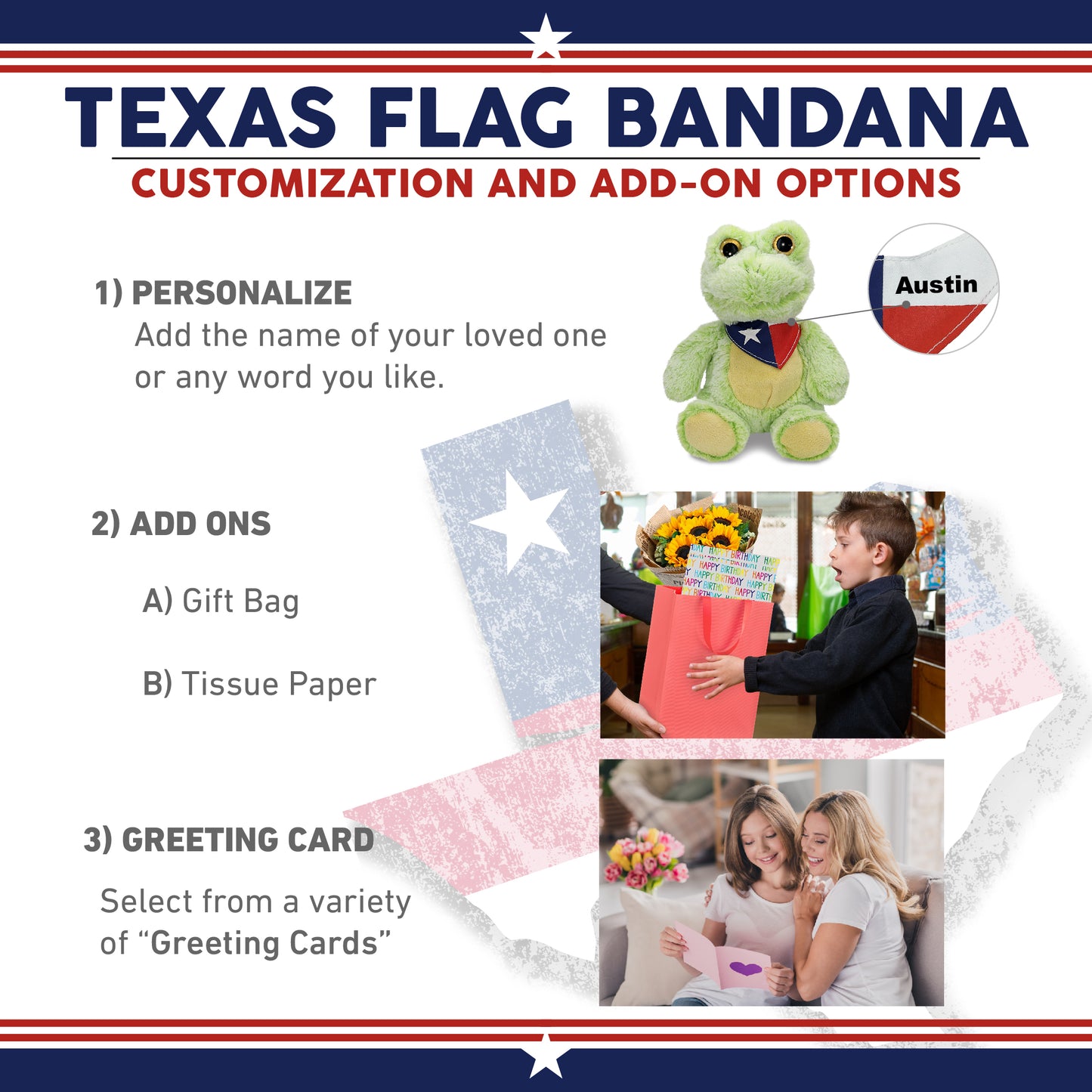 SUPER-SOFT PLUSH - SITTING FROG WITH TEXAS FLAG BANDANA