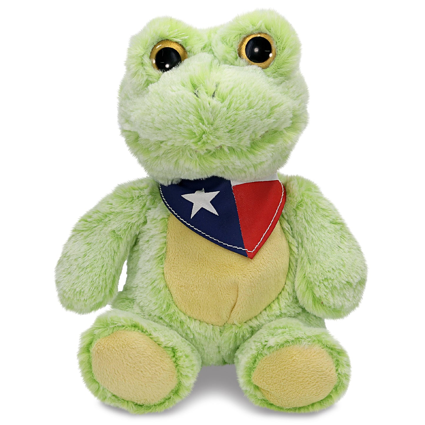 SUPER-SOFT PLUSH - SITTING FROG WITH TEXAS FLAG BANDANA