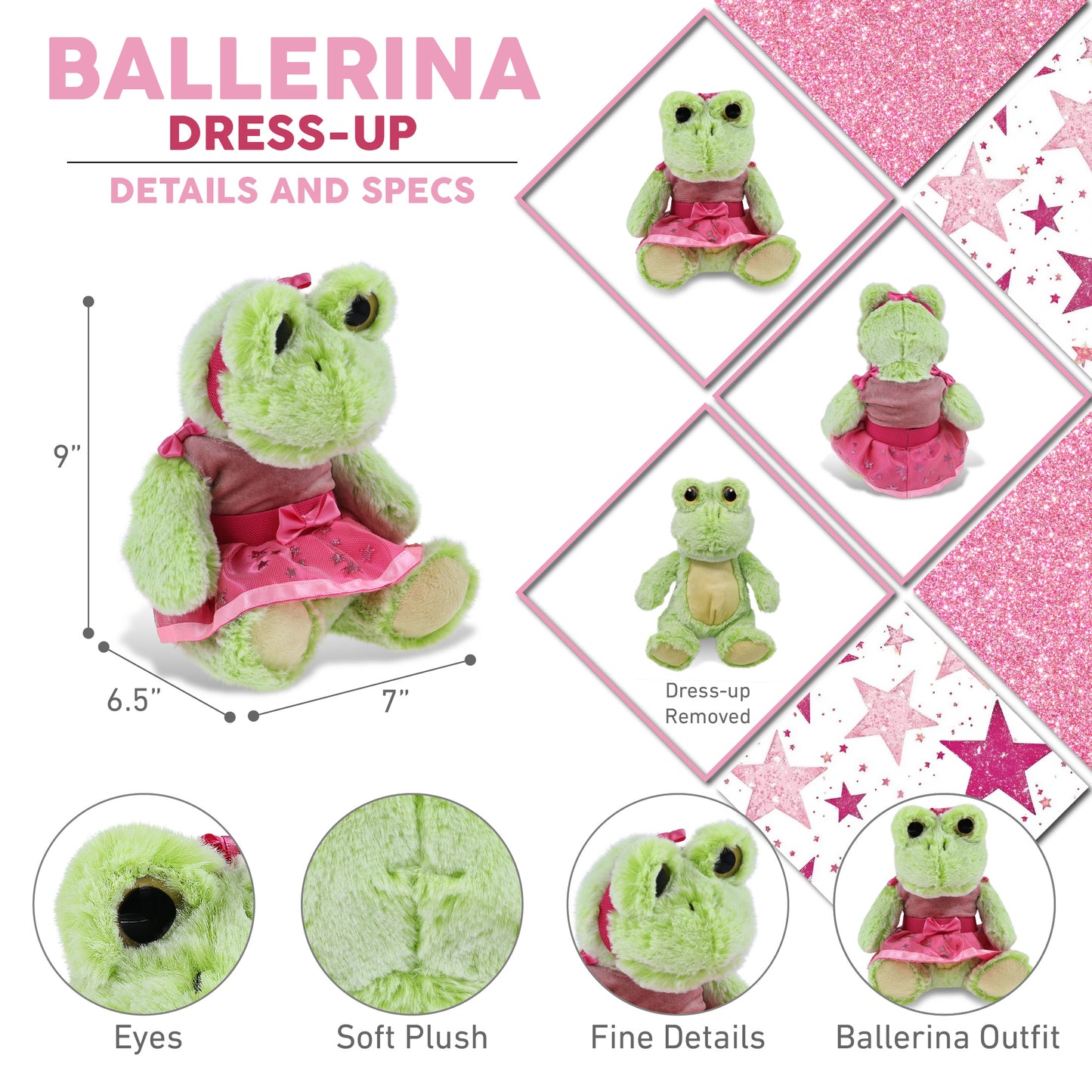 SUPER-SOFT PLUSH - SITTING FROG BALLERINA
