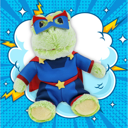 SUPER-SOFT PLUSH - SITTING FROG SUPER HERO