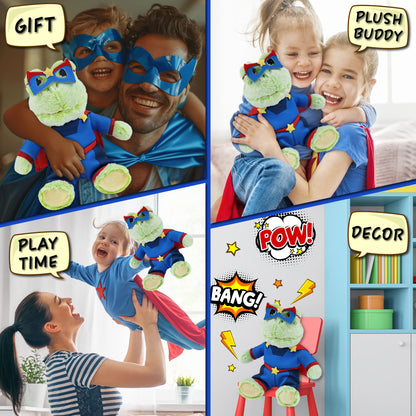 SUPER-SOFT PLUSH - SITTING FROG SUPER HERO