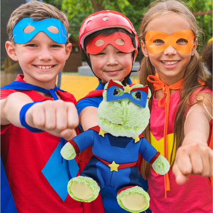 SUPER-SOFT PLUSH - SITTING FROG SUPER HERO