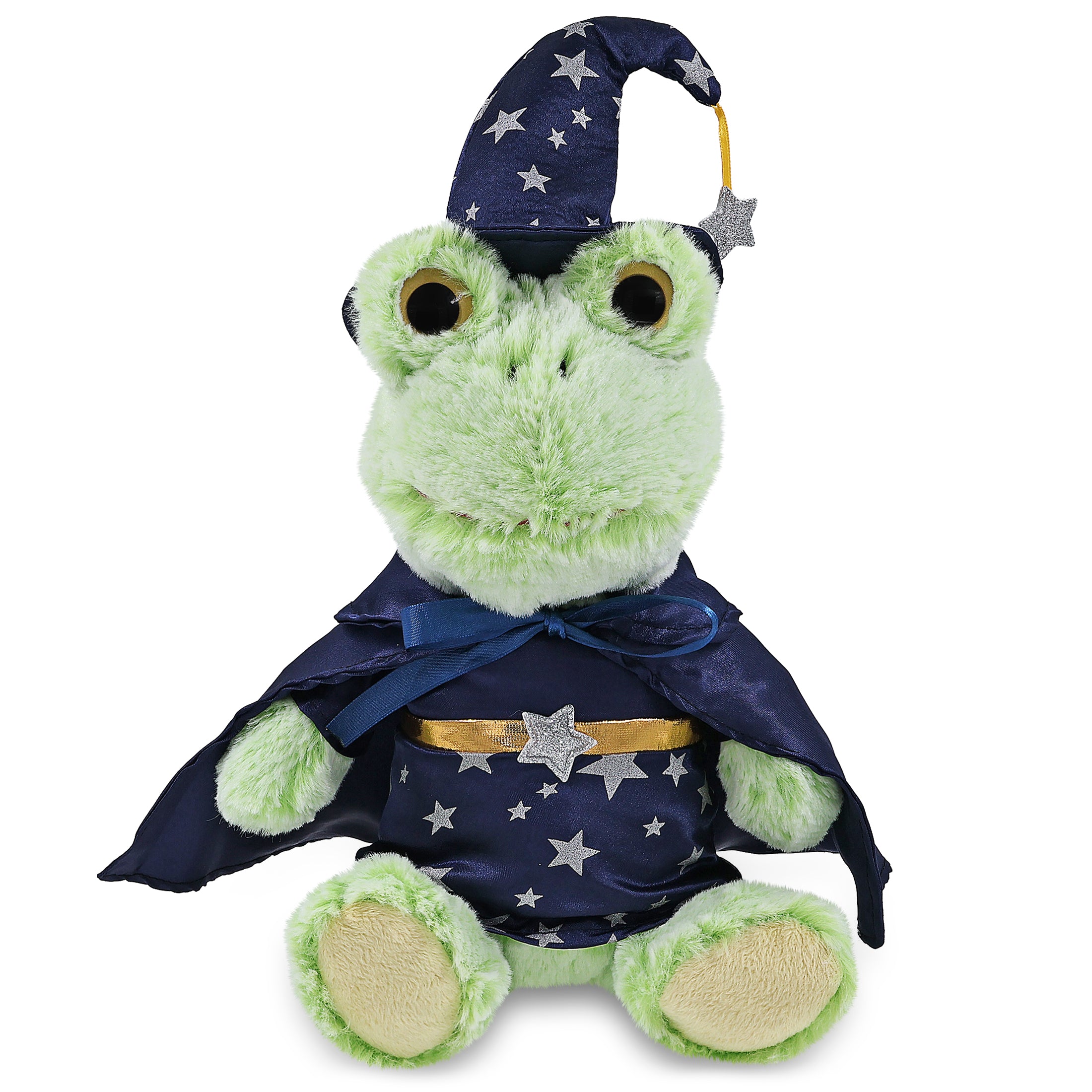 SUPER-SOFT PLUSH - SITTING FROG WITH WIZARD DRESS UP
