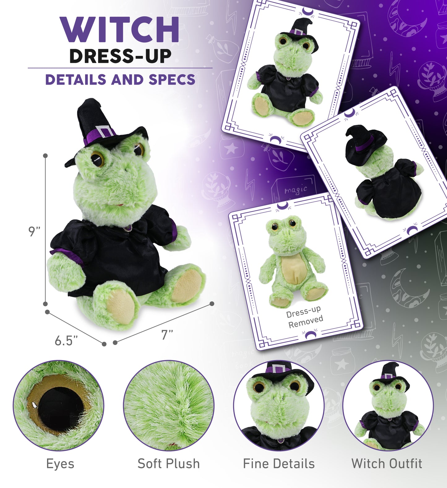 SUPER-SOFT PLUSH - SITTING FROG WITCH