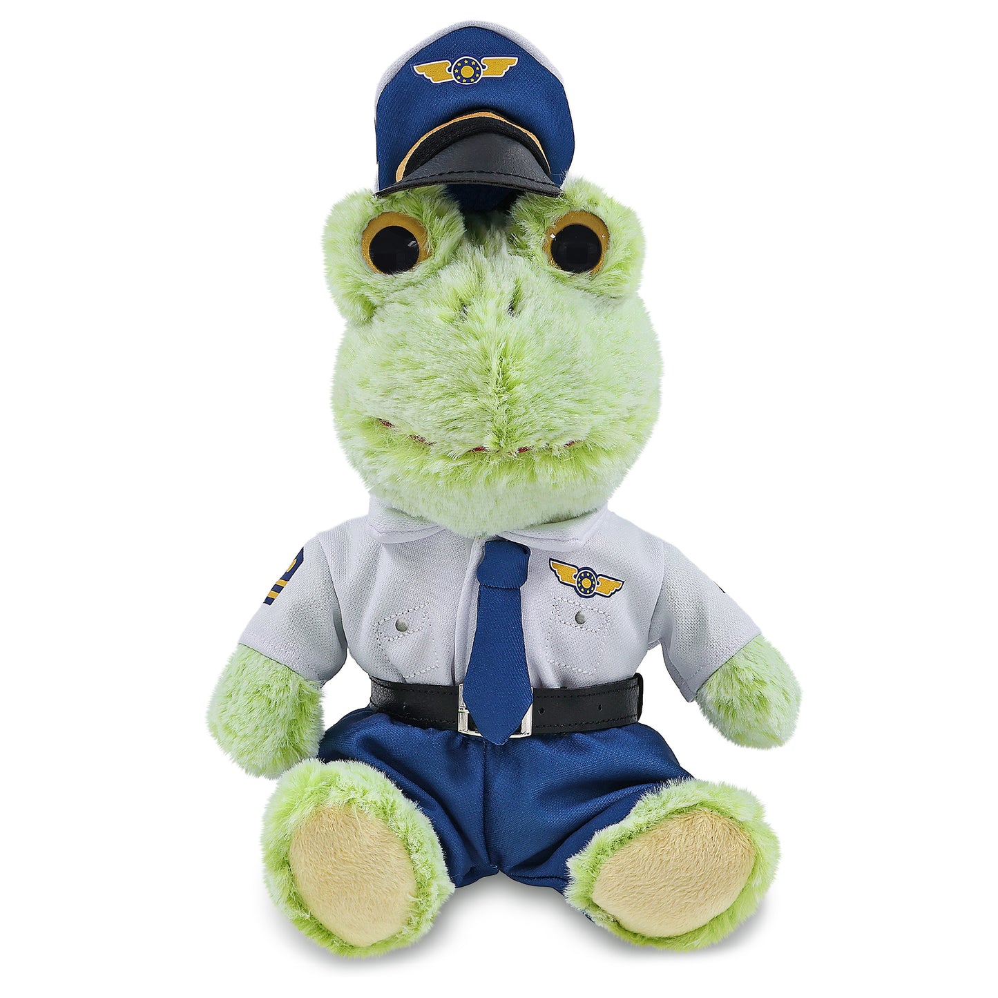 SUPER-SOFT PLUSH - SITTING FROG WITH PILOT DRESS UP