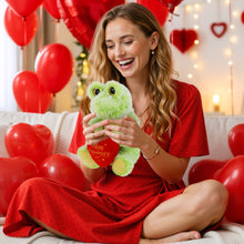 SUPER-SOFT PLUSH - SITTING FROG WITH HAPPY ANNIVERSARY HEART
