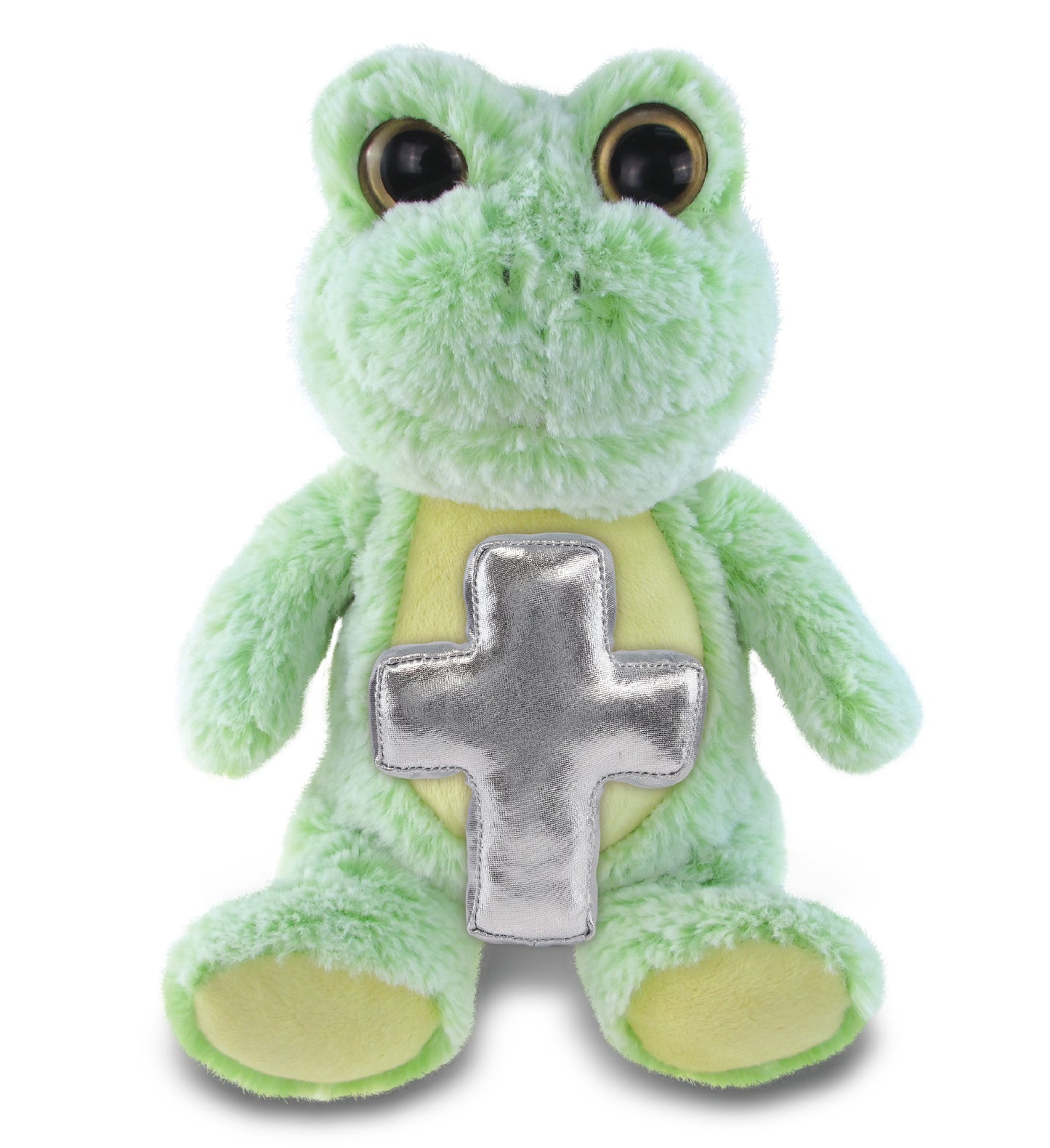 PLUSH CROSS - SUPER-SOFT PLUSH - SITTING FROG