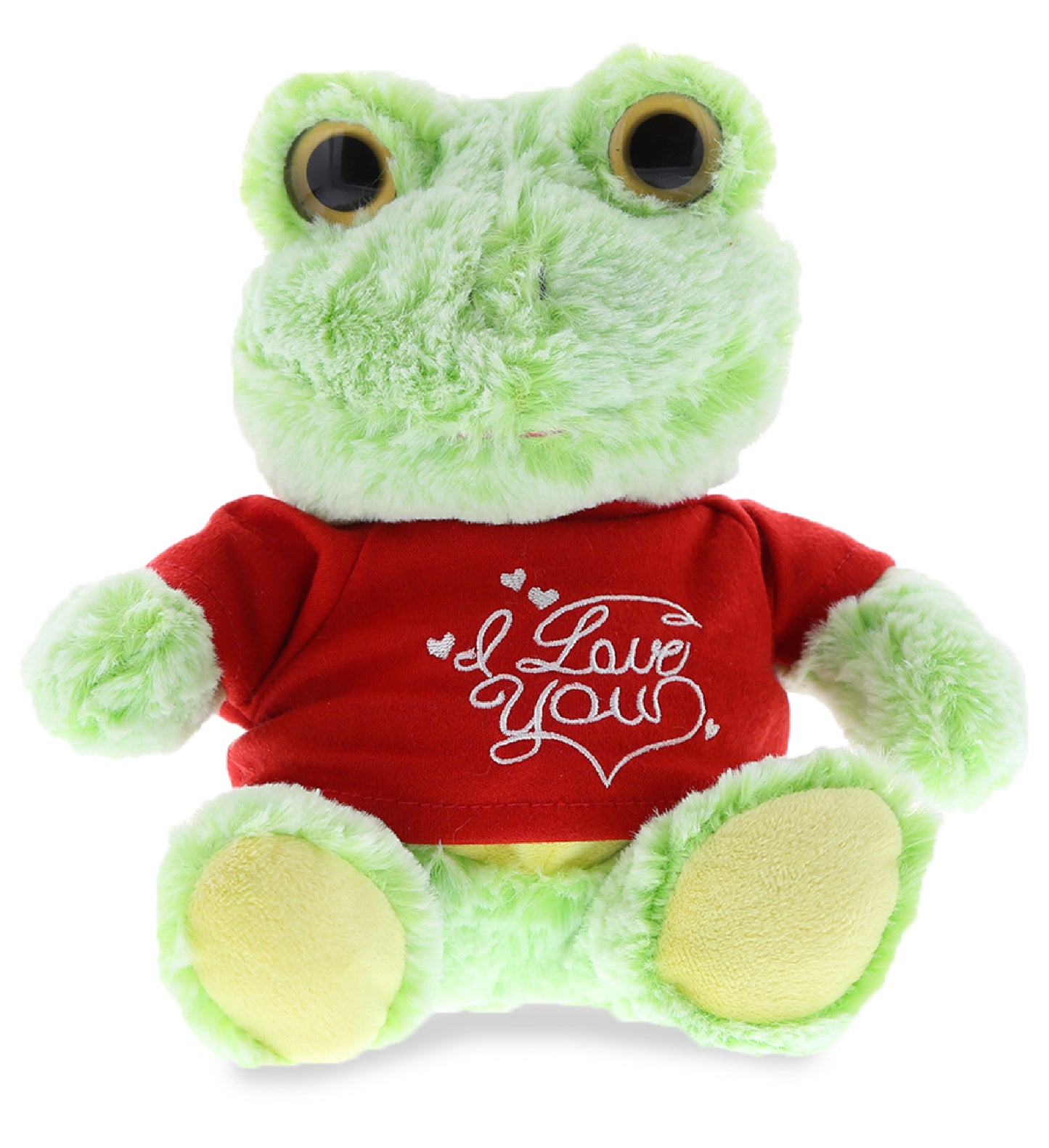 PLUSH I LOVE YOU RED SHIRT- SUPER-SOFT PLUSH - SITTING FROG