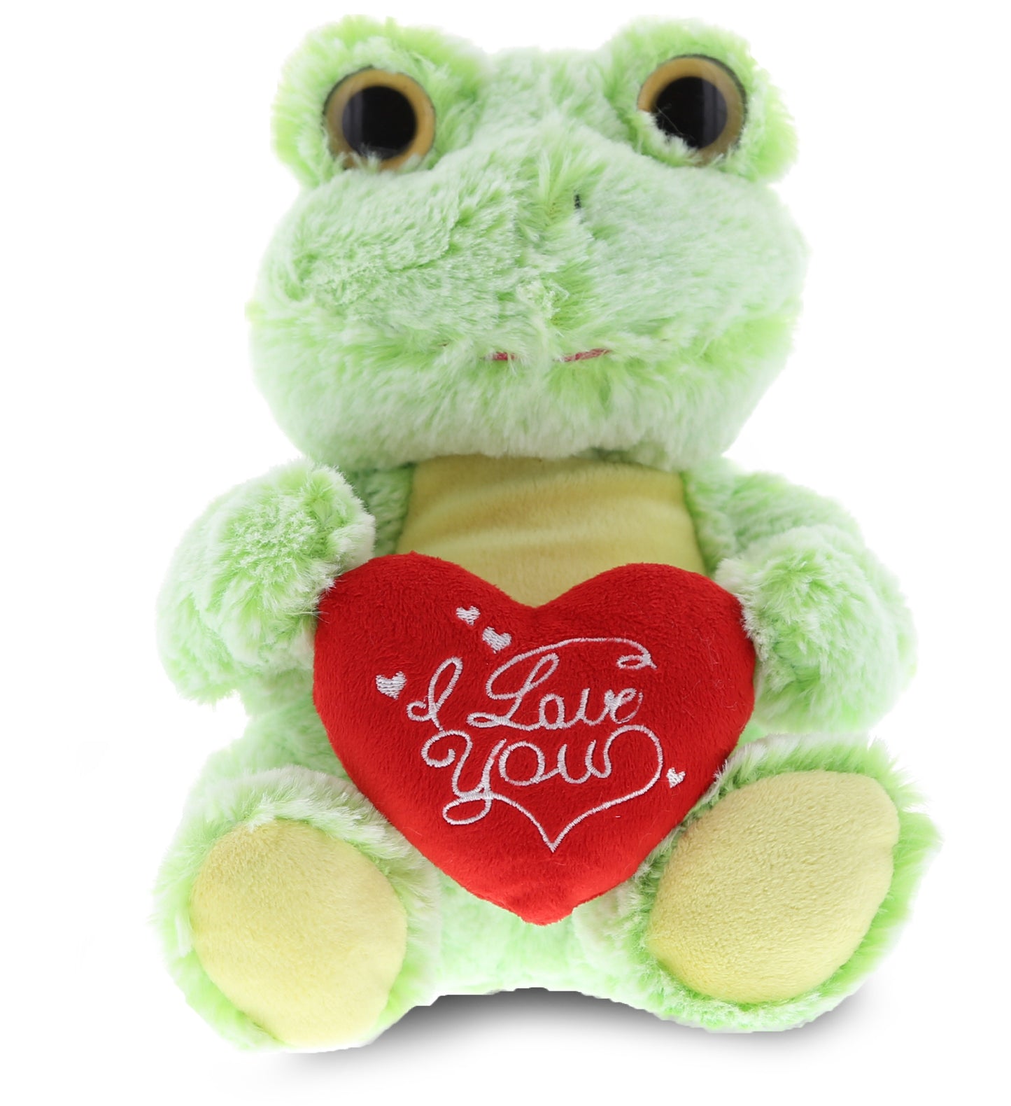 PLUSH I LOVE YOU RED HEART - SUPER-SOFT PLUSH - SITTING FROG