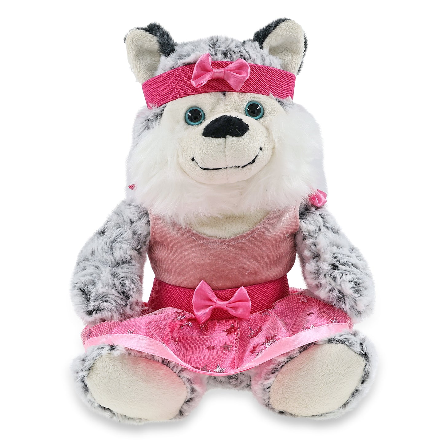 SUPER-SOFT PLUSH - SITTING HUSKY WITH BALLERINA DRESS UP