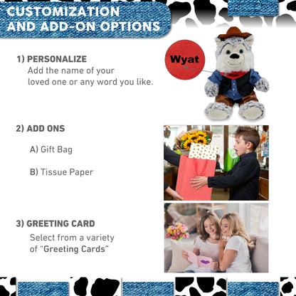 SUPER-SOFT PLUSH - SITTING HUSKY With COWBOY Dress Up