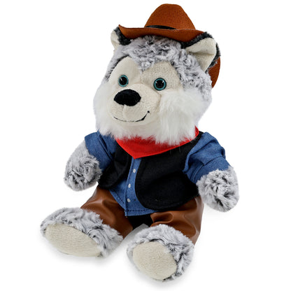 SUPER-SOFT PLUSH - SITTING HUSKY With COWBOY Dress Up