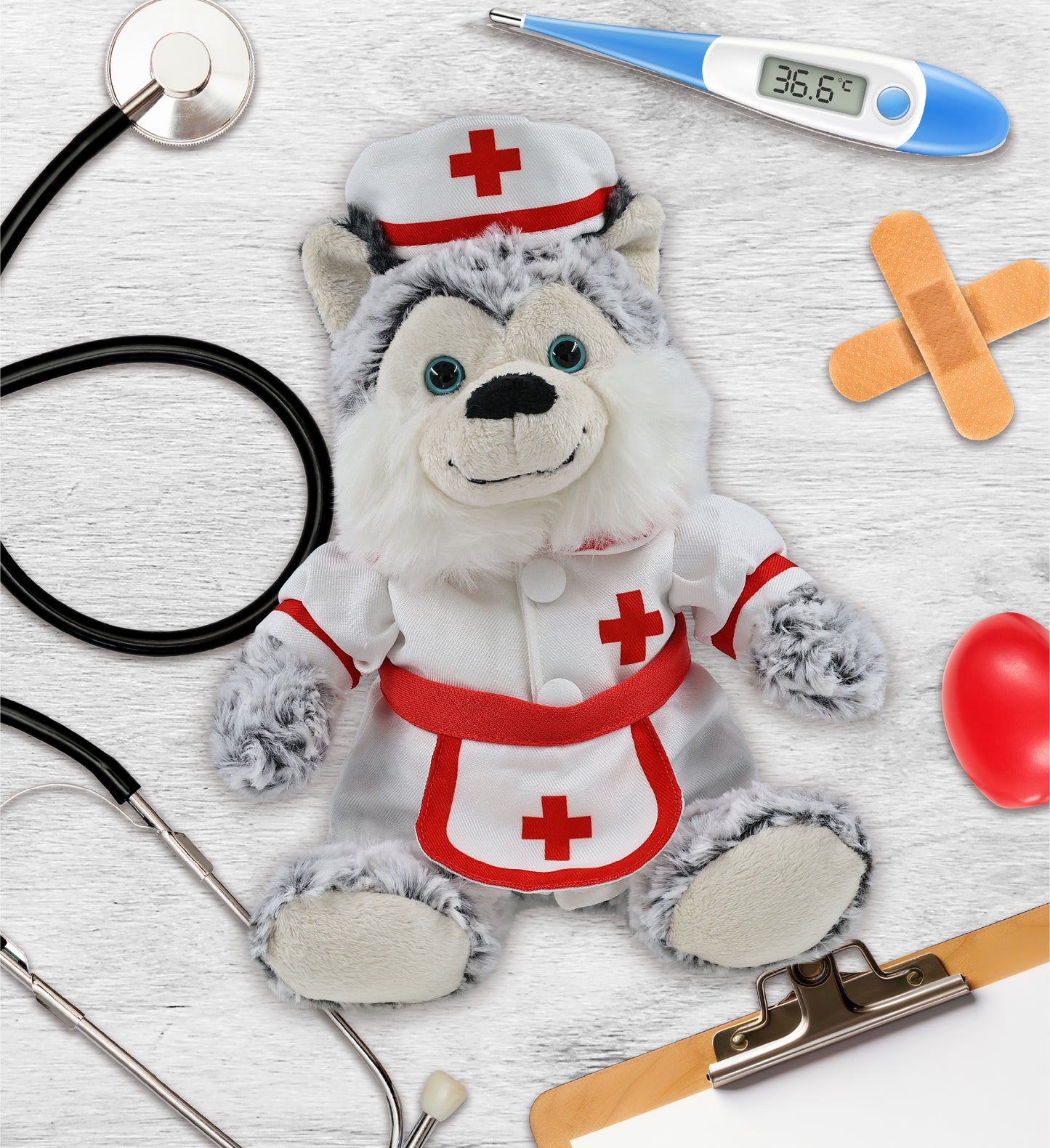 SUPER-SOFT PLUSH - SITTING HUSKY NURSE