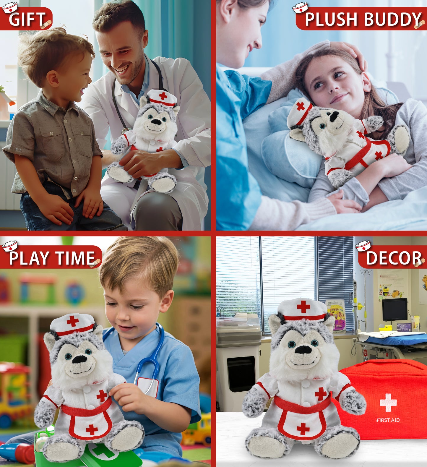 SUPER-SOFT PLUSH - SITTING HUSKY NURSE