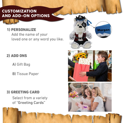 SUPER-SOFT PLUSH - SITTING HUSKY PIRATE DRESS UP