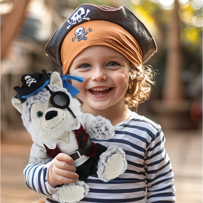 SUPER-SOFT PLUSH - SITTING HUSKY PIRATE DRESS UP