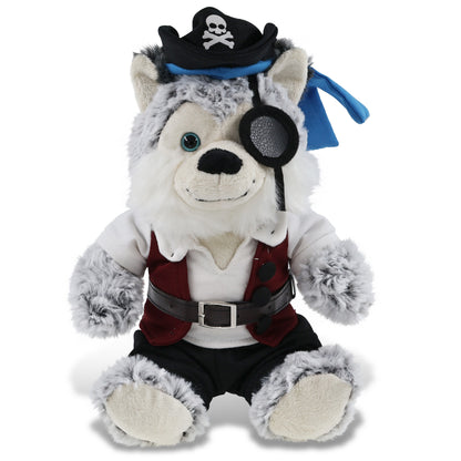 SUPER-SOFT PLUSH - SITTING HUSKY PIRATE DRESS UP