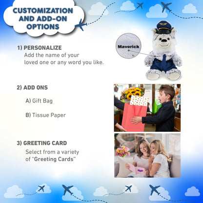 SUPER-SOFT PLUSH - SITTING HUSKY PILOT DRESS UP