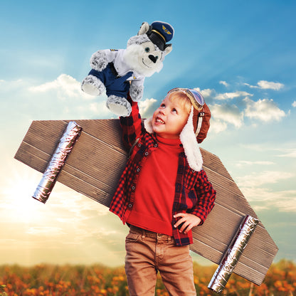 SUPER-SOFT PLUSH - SITTING HUSKY PILOT DRESS UP