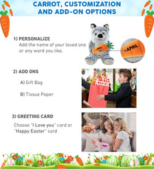 DolliBu Happy Easter Super Soft Plush Sitting Husky with Carrot Plush - 9 Inch