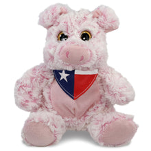 SUPER-SOFT PLUSH - SITTING PIG WITH TEXAS FLAG BANDANA