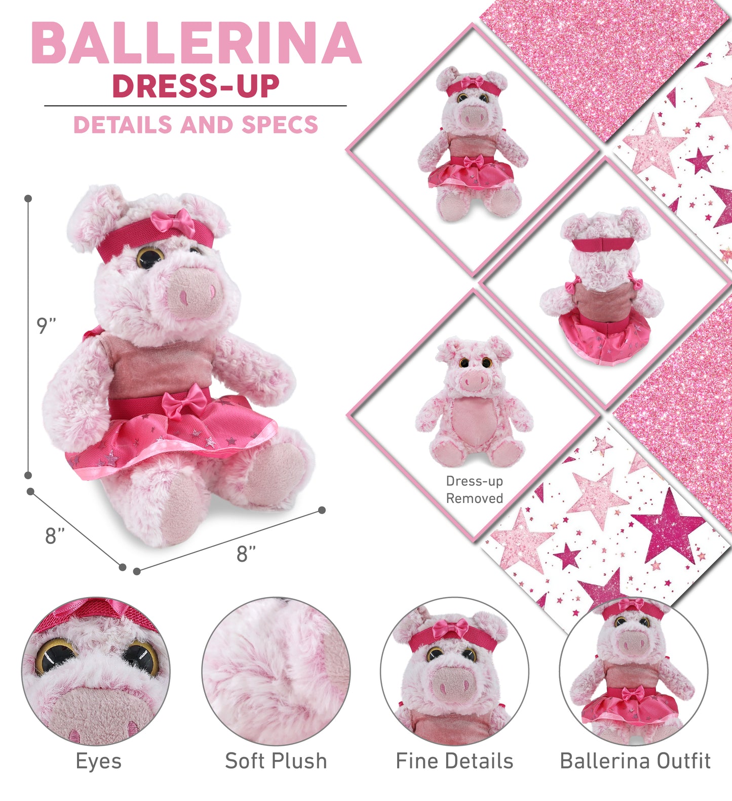 SUPER-SOFT PLUSH - SITTING PIG Ballerina