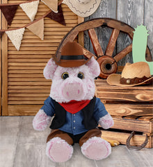 SUPER-SOFT PLUSH - SITTING PIG COWBOY DRESS UP