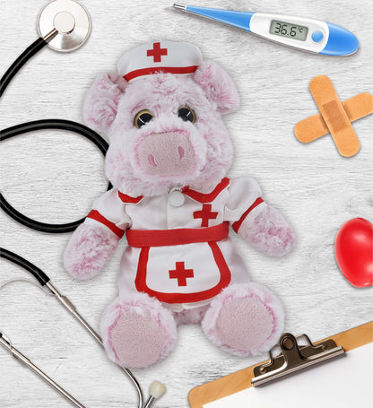 SUPER-SOFT PLUSH - SITTING PIG NURSE DRESS UP