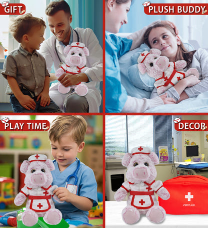 SUPER-SOFT PLUSH - SITTING PIG NURSE DRESS UP