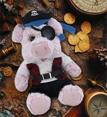 SUPER-SOFT PLUSH - SITTING PIG WITH PIRATE DRESS UP