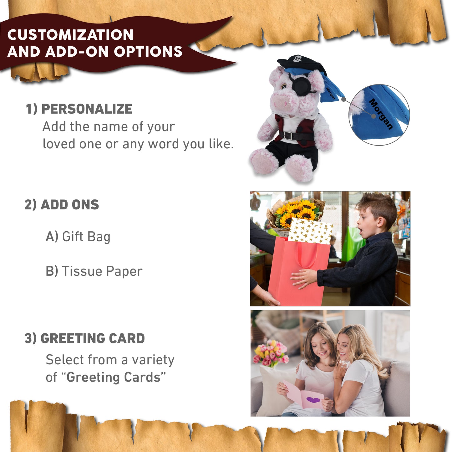 SUPER-SOFT PLUSH - SITTING PIG WITH PIRATE DRESS UP