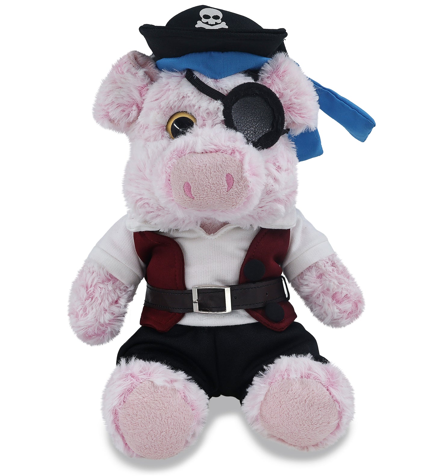 SUPER-SOFT PLUSH - SITTING PIG WITH PIRATE DRESS UP