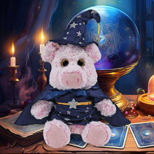 SUPER-SOFT PLUSH - SITTING PIG WITH WIZARD DRESS UP