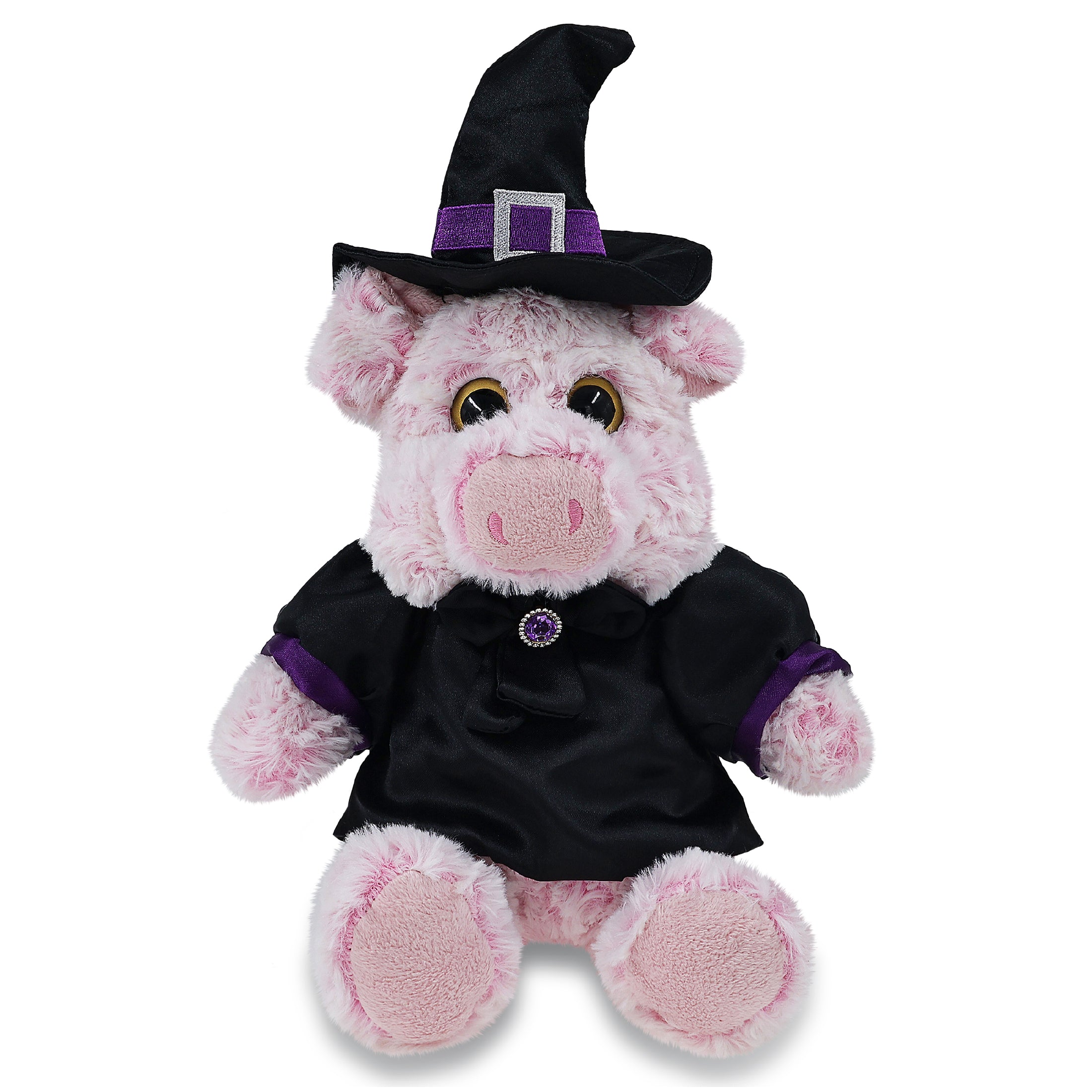 SUPER-SOFT PLUSH - SITTING PIG WITH WITCH DRESS UP